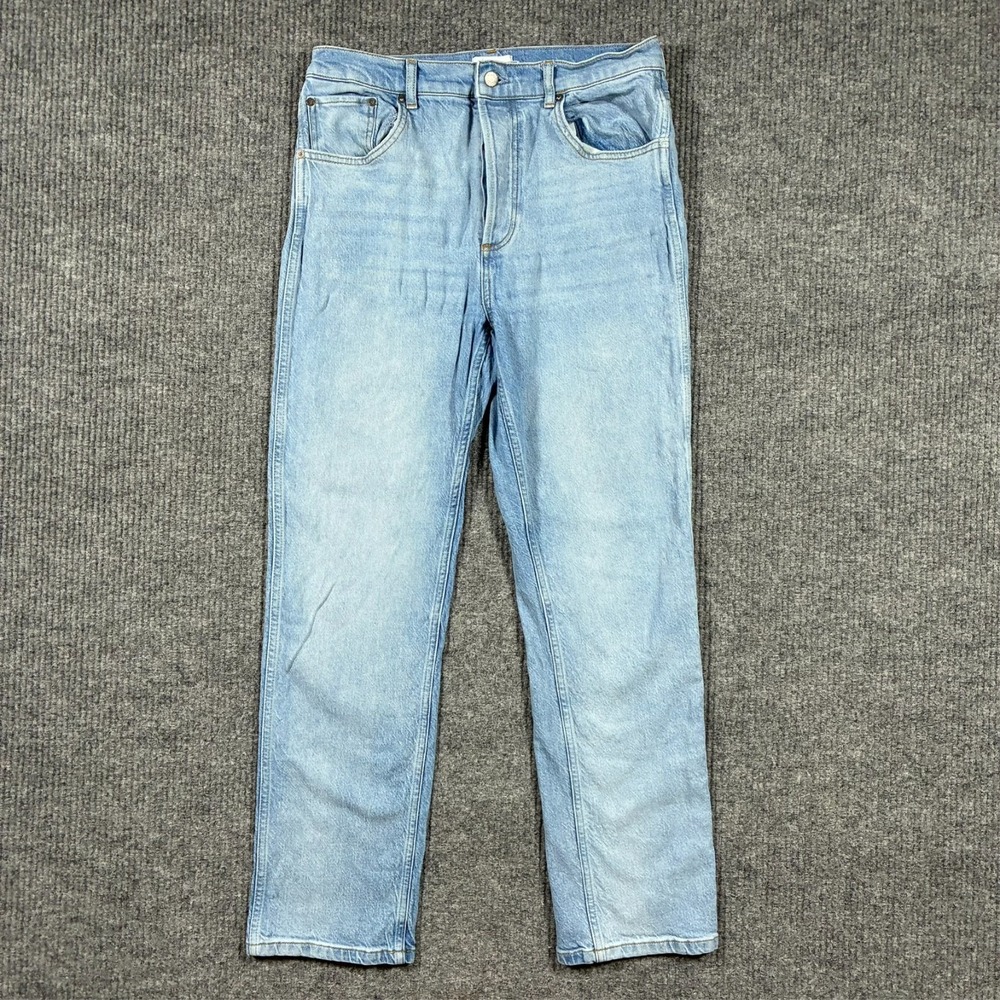 Boyish Dempsey Womens Organic Cotton Straight Leg Jeans Size 30 Light Wash Denim
